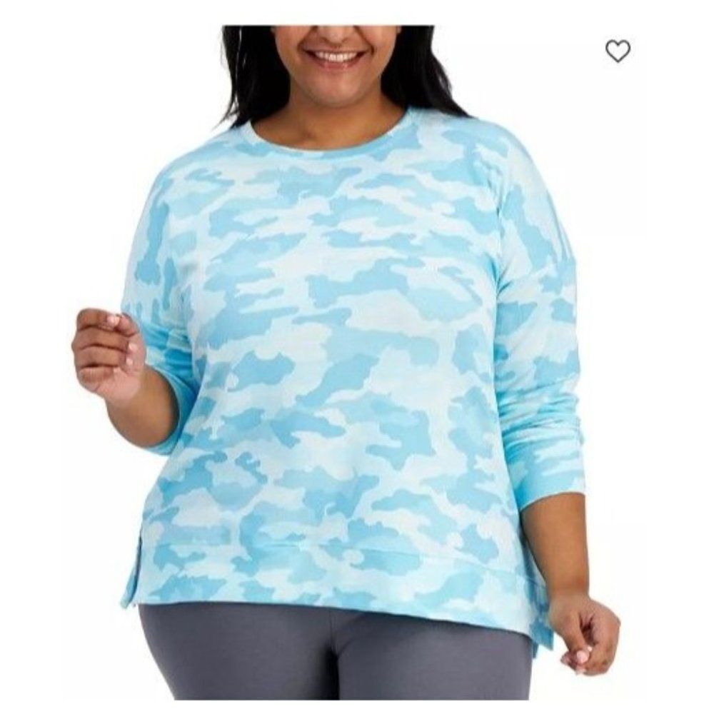 Id IDEOLOGY Plus Size Camouflage-Print Sweatshirt, SZ 3X, NWT